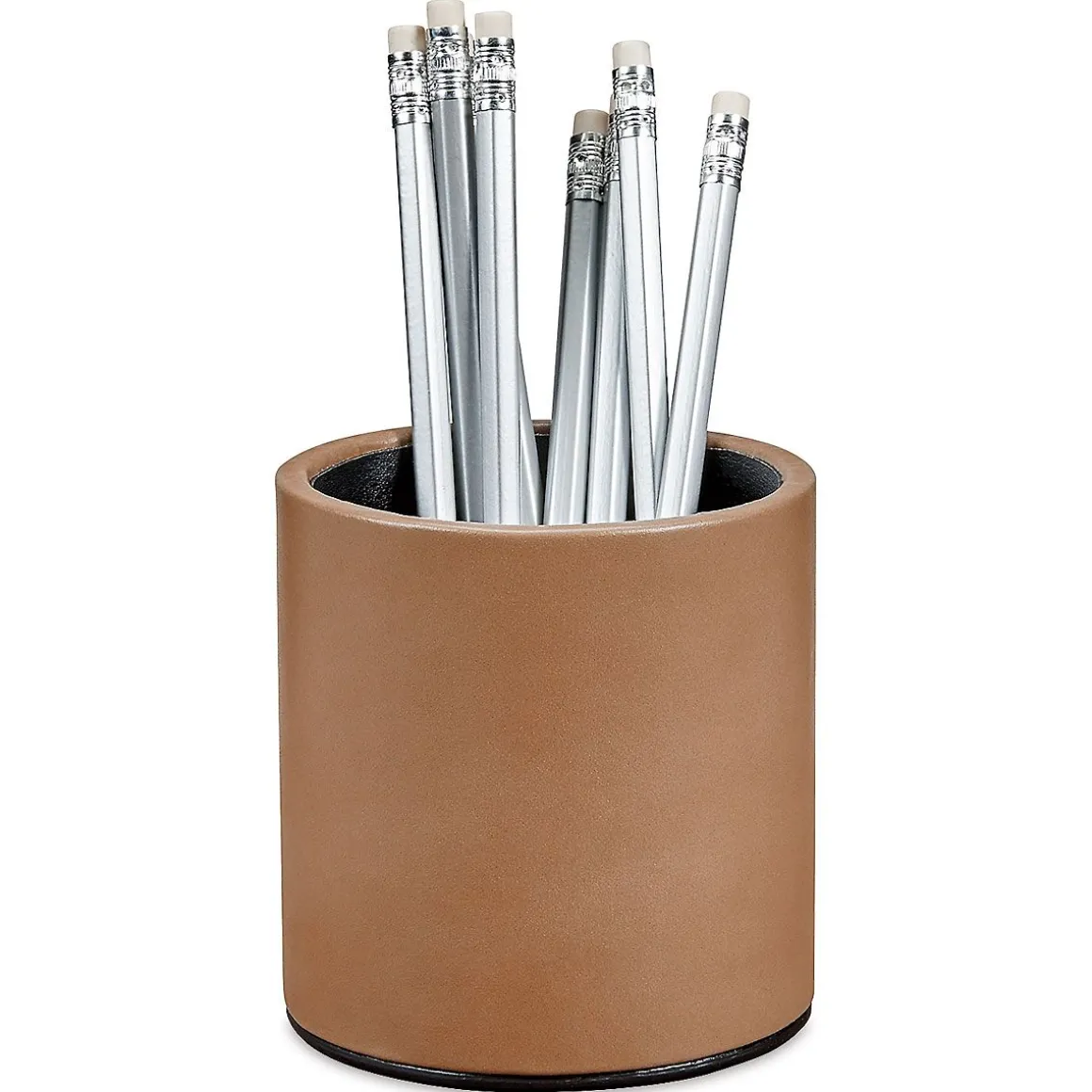 Bonded Leather Tan Pencil Cup