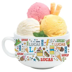 Boy Personalized Ice Cream Bowl