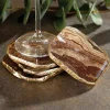 Brown Agate Marble Glass Coaster