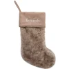 Brown Faux Fur Personalized Christmas Stocking