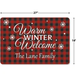 Buffalo Plaid Personalized Christmas Doormat