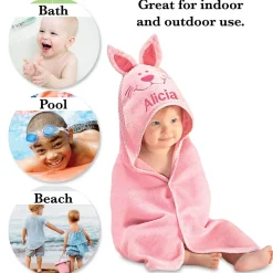 Bunny Hooded Animal Personalized Towel