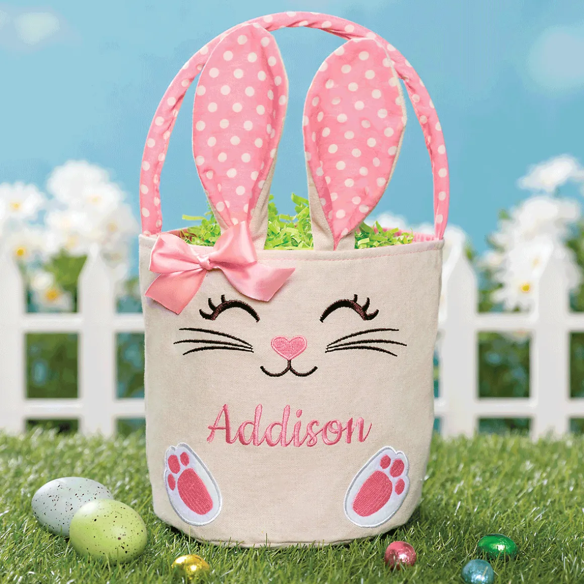 Bunny with Ears Personalized Easter Basket