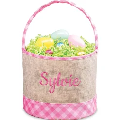 Burlap & Gingham Personalized Easter Baskets