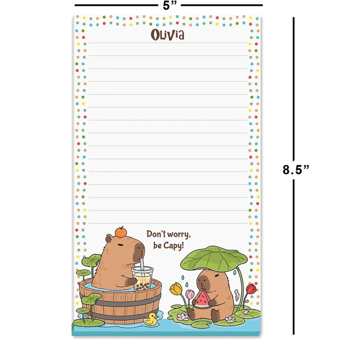 Capybara Personalized Notepad