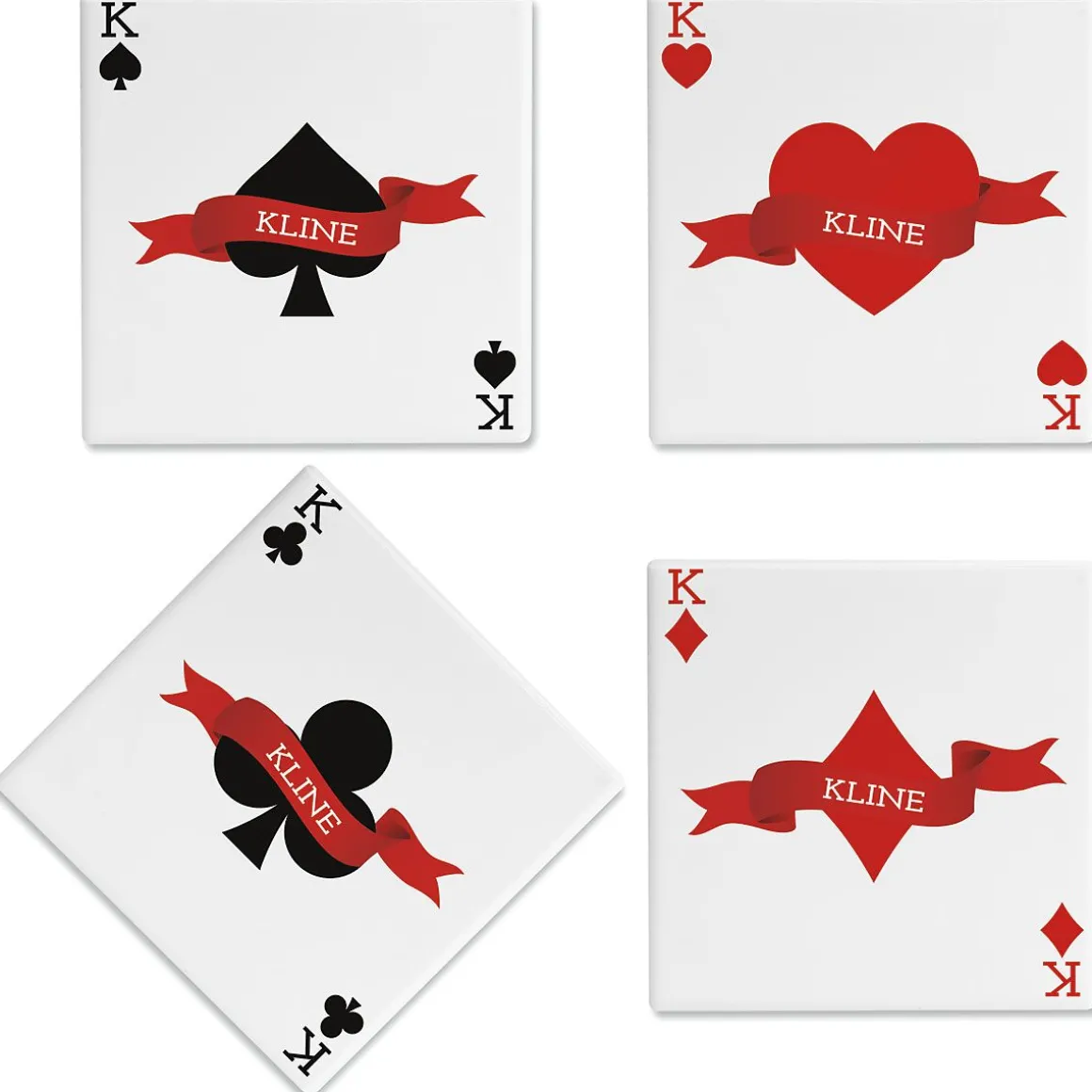 Cards Personalized Ceramic Coasters