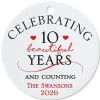 Celebrating Round Anniversary Christmas Personalized Ornament