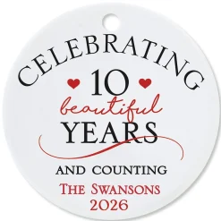 Celebrating Round Anniversary Christmas Personalized Ornament
