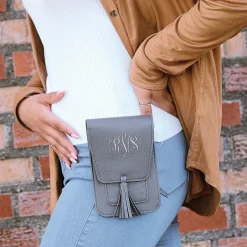 Charcoal Personalized Crossbody Bag
