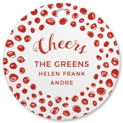 Cheers Watercolor Personalized Ornament Circle