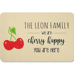 Cherry Happy Personalized Doormat