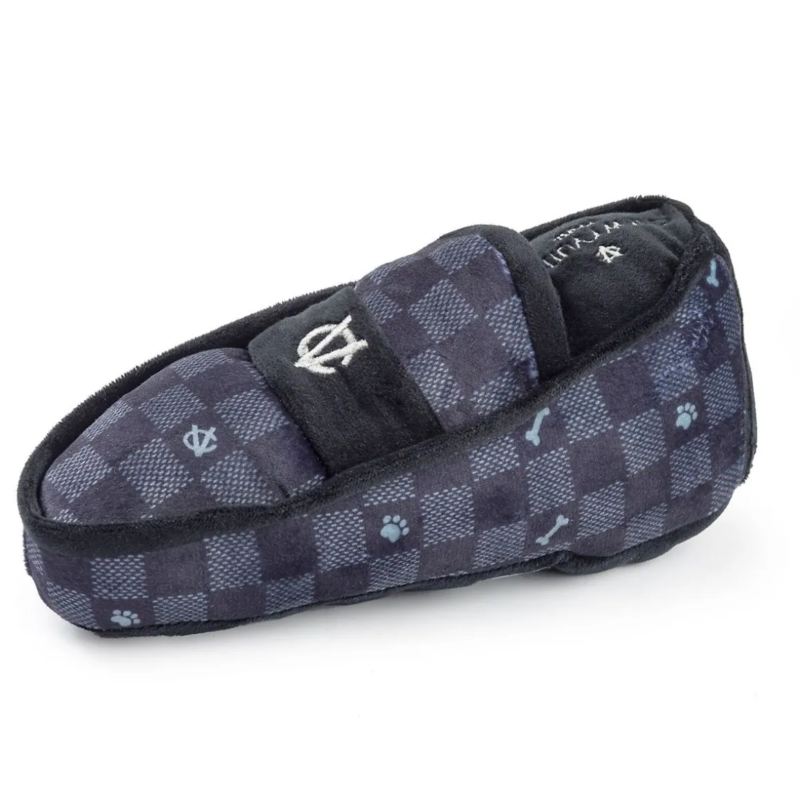 Chewy Vuiton Black Checkered Loafer Pet Toy
