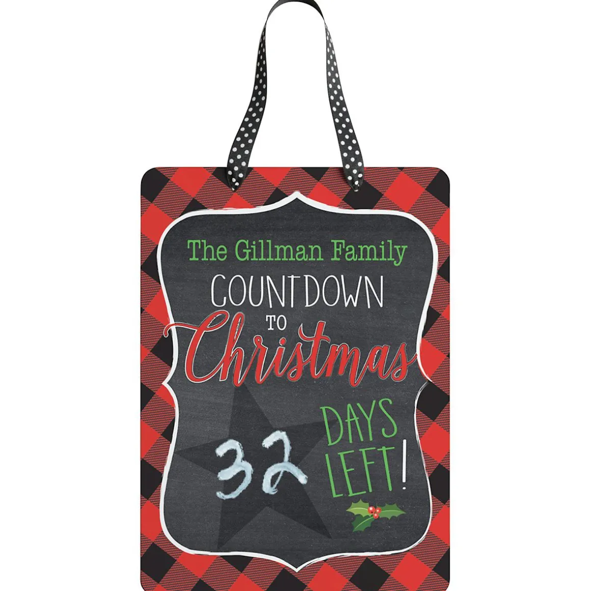 Christmas Chalkboard Personalized Countdown