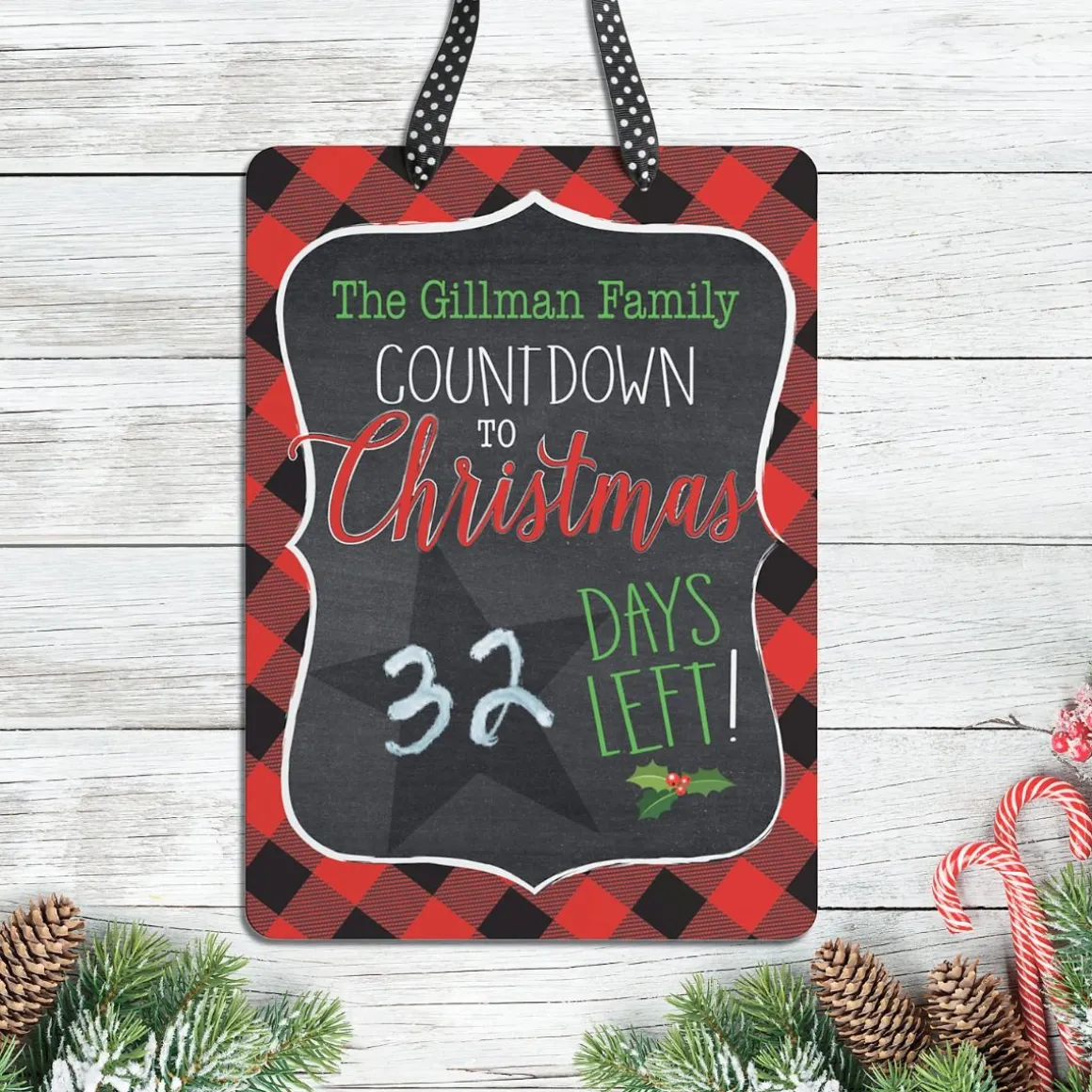 Christmas Chalkboard Personalized Countdown