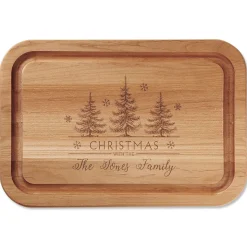 Christmas Forest Personalized Wood Cutting Board
