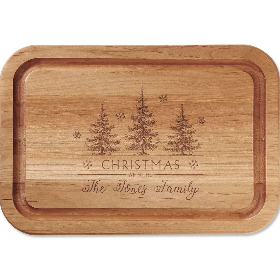 Christmas Forest Personalized Wood Cutting Board