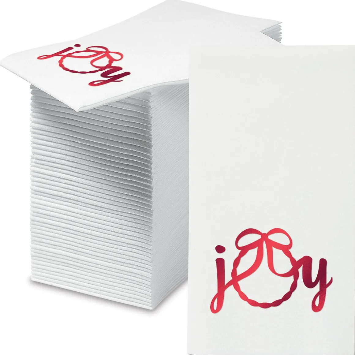 Christmas Joy Foil Disposable Hand Towels