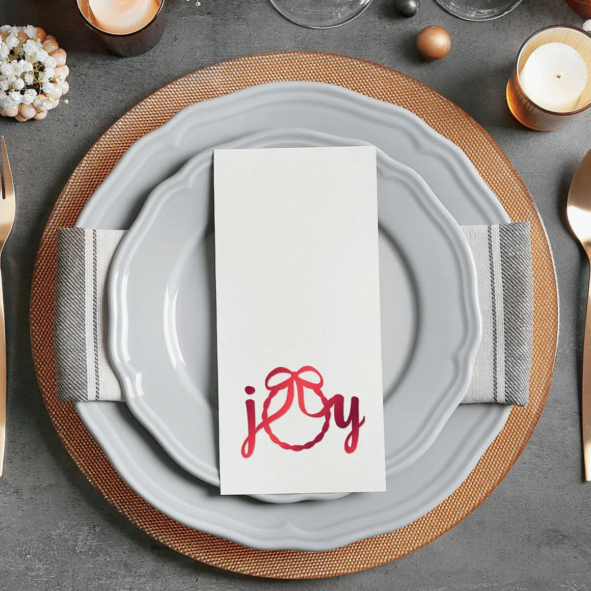 Christmas Joy Foil Disposable Hand Towels