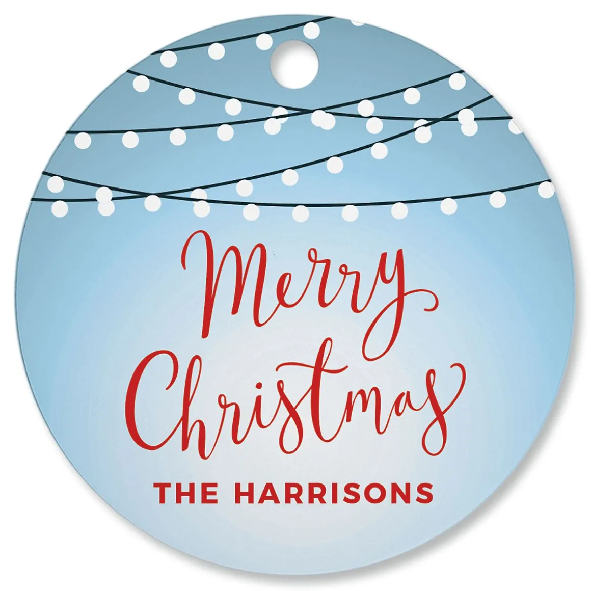 Christmas Lights Personalized Ornament Circle