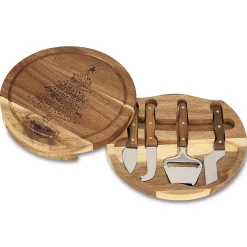 Christmas Word Tree Personalized Acacia Cheese Board Set
