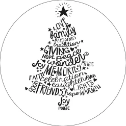 Christmas Word Tree Personalized Acacia Cheese Board Set