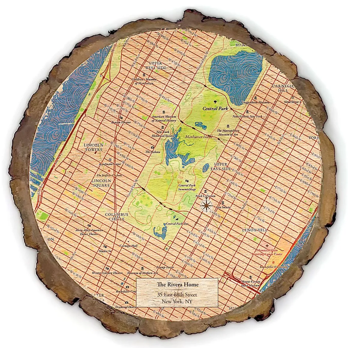 Classic Map Personalized Wood Trivet