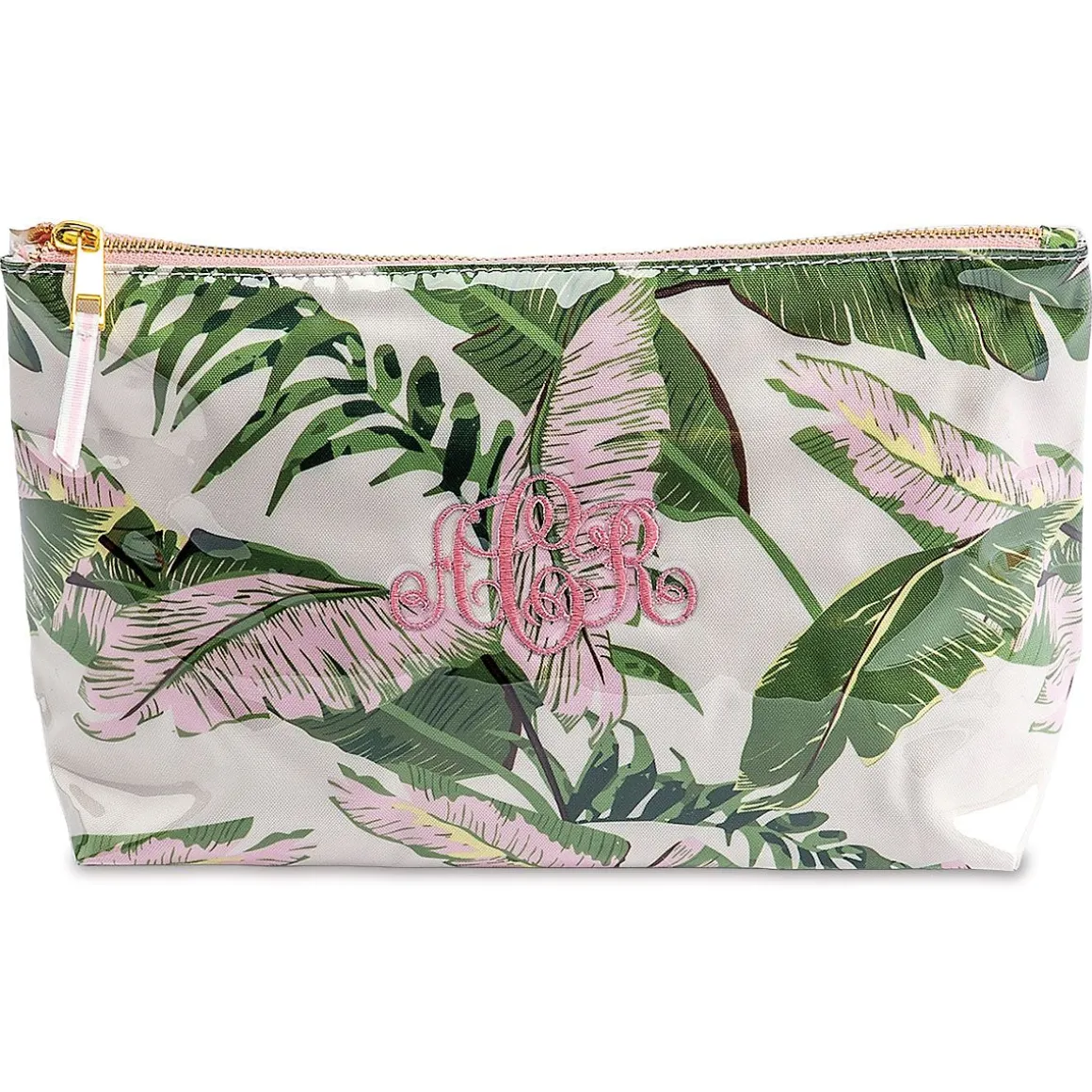 Clear Coated Botanical Cosmetic Personalized Travel Case