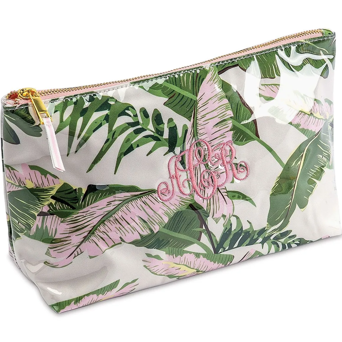 Clear Coated Botanical Cosmetic Personalized Travel Case