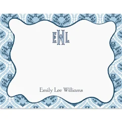 Coastal Damask Personalized Correspondence Cards