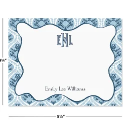 Coastal Damask Personalized Correspondence Cards