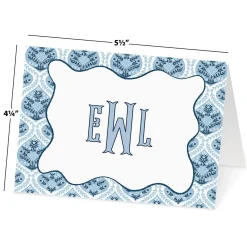 Coastal Damask Personalized Note Cards