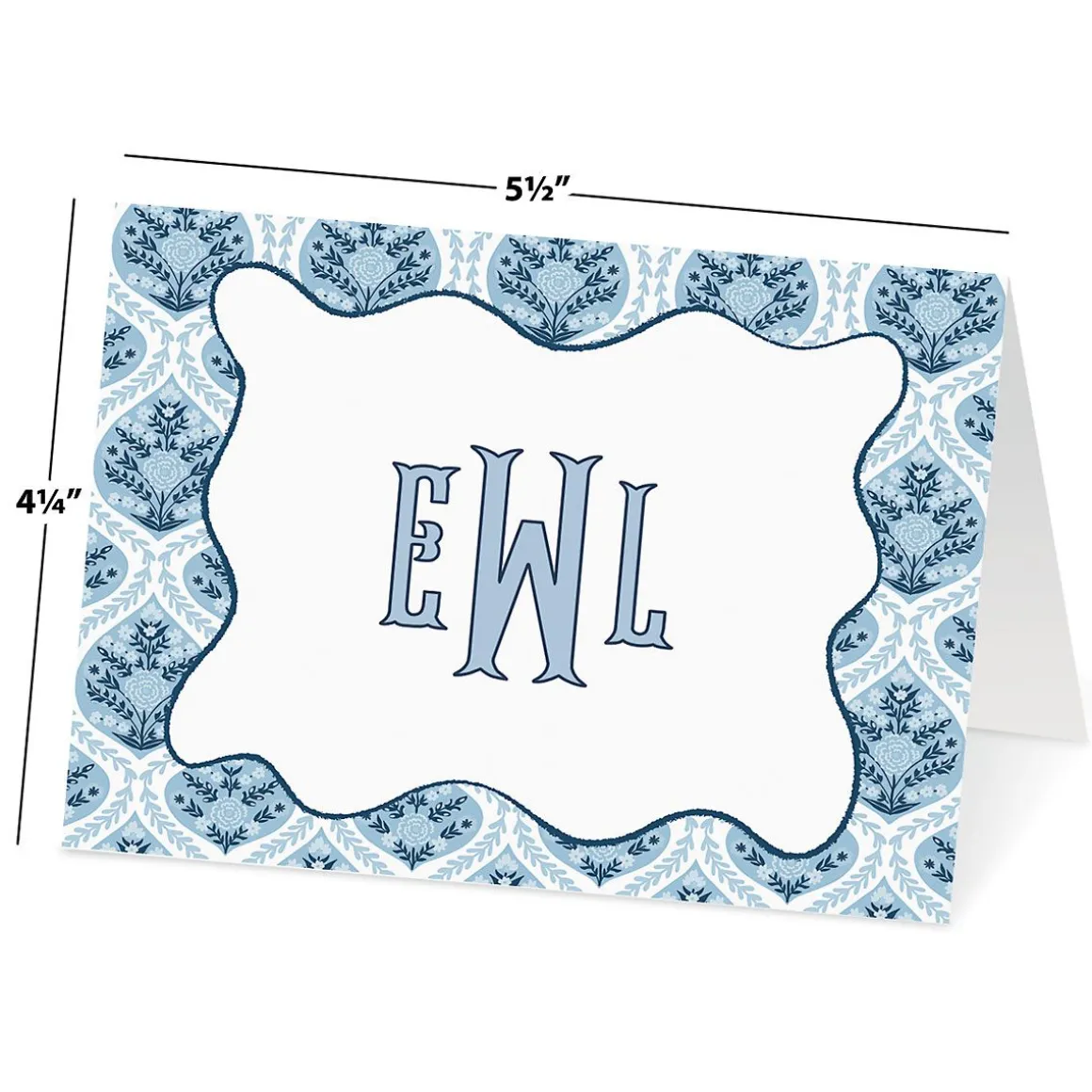 Coastal Damask Personalized Note Cards