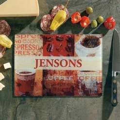 Coffee Personalized Glass Cutting Board