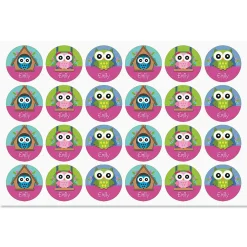 Colorful Owl Personalized Stickers