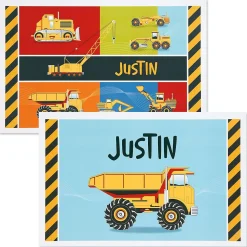 Construction Personalized Double-Sided Placemat