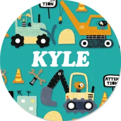 Construction Vehicles Personalized Stickers