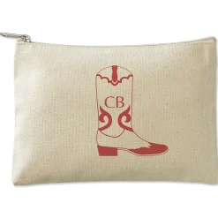 Cowboy Boot Personalized Small Canvas Zip Pouch