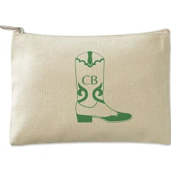 Cowboy Boot Personalized Small Canvas Zip Pouch