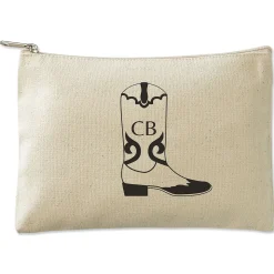 Cowboy Boot Personalized Small Canvas Zip Pouch