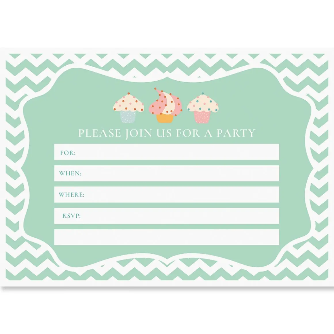 Cupcake Birthday Fill In The Blank Invitations
