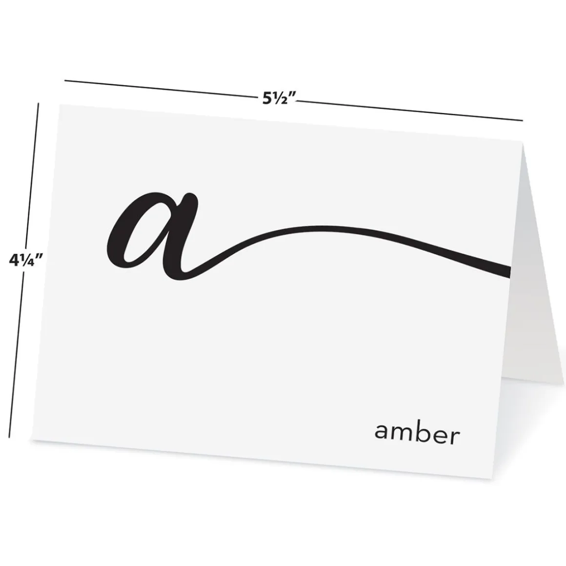 Cursive Initial Personalized Note Cards