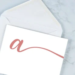 Cursive Initial Personalized Note Cards