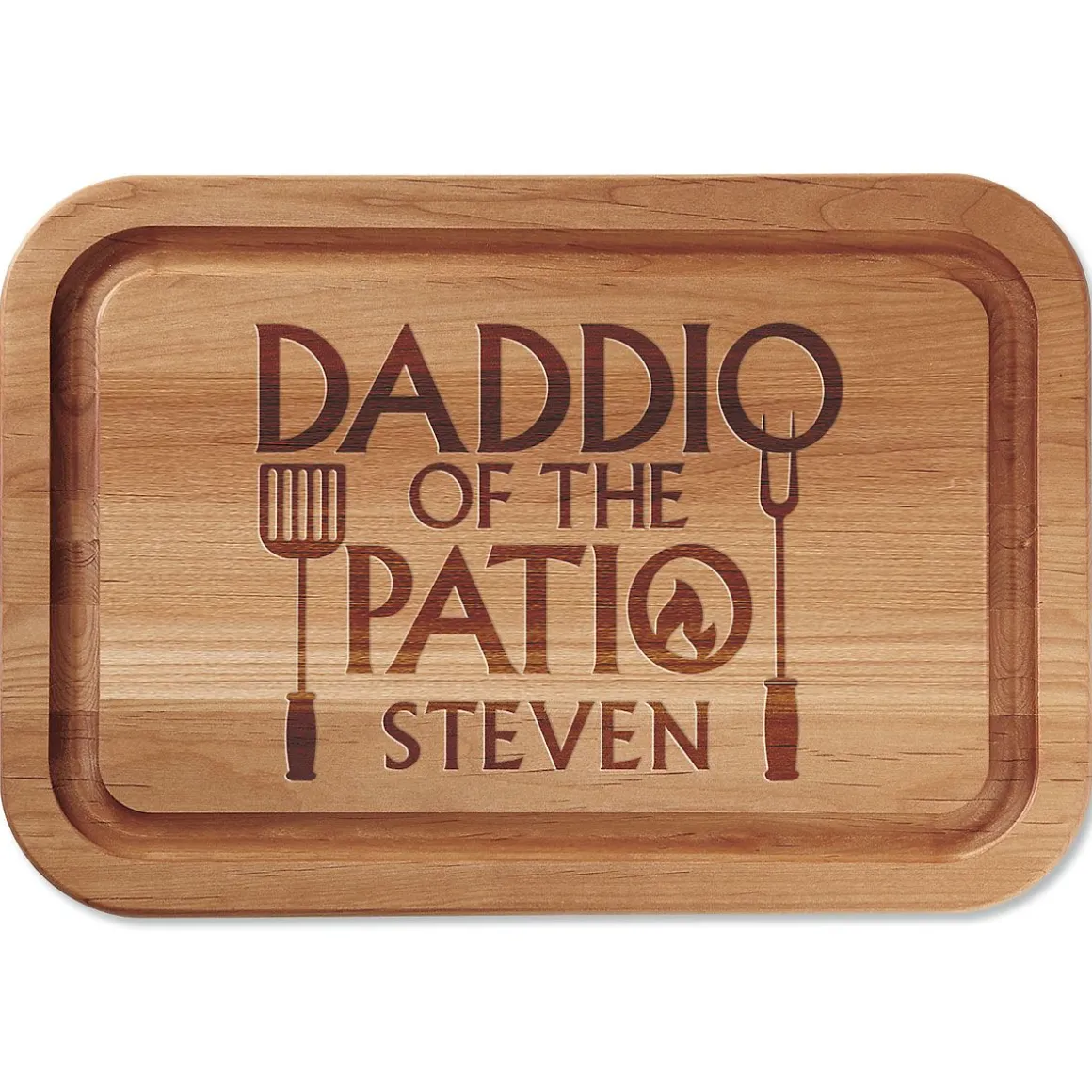 Daddio of the Patio Personalized Wood Cutting Board