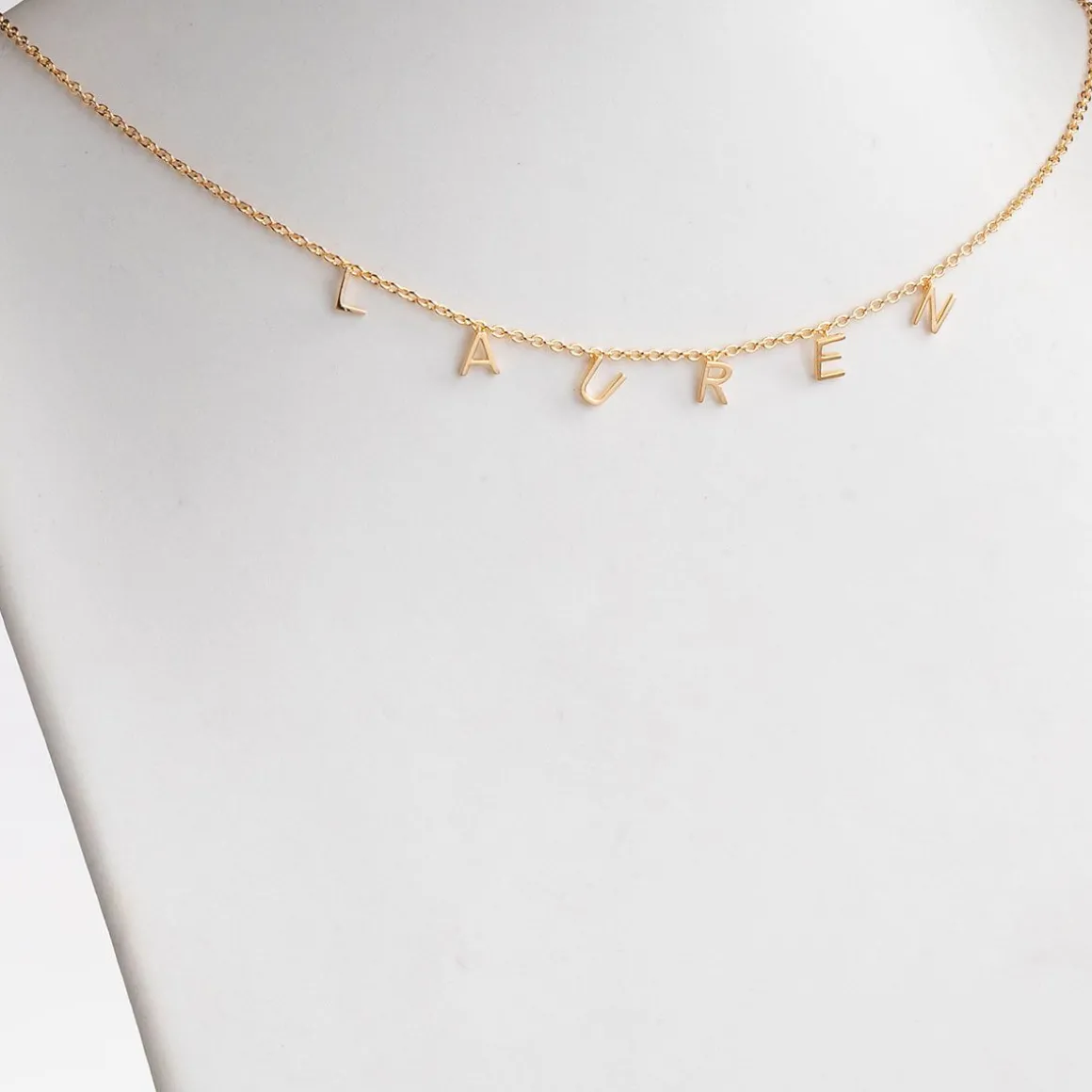 Dainty Name 14K Gold Over Sterling Choker Necklace