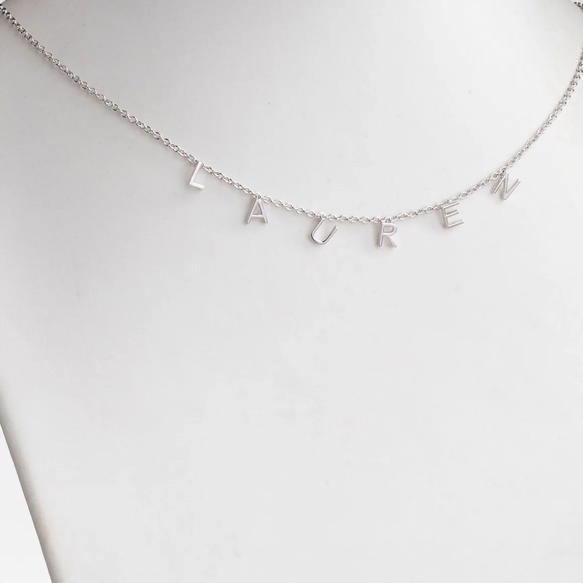 Dainty Name Sterling Silver Choker Necklace