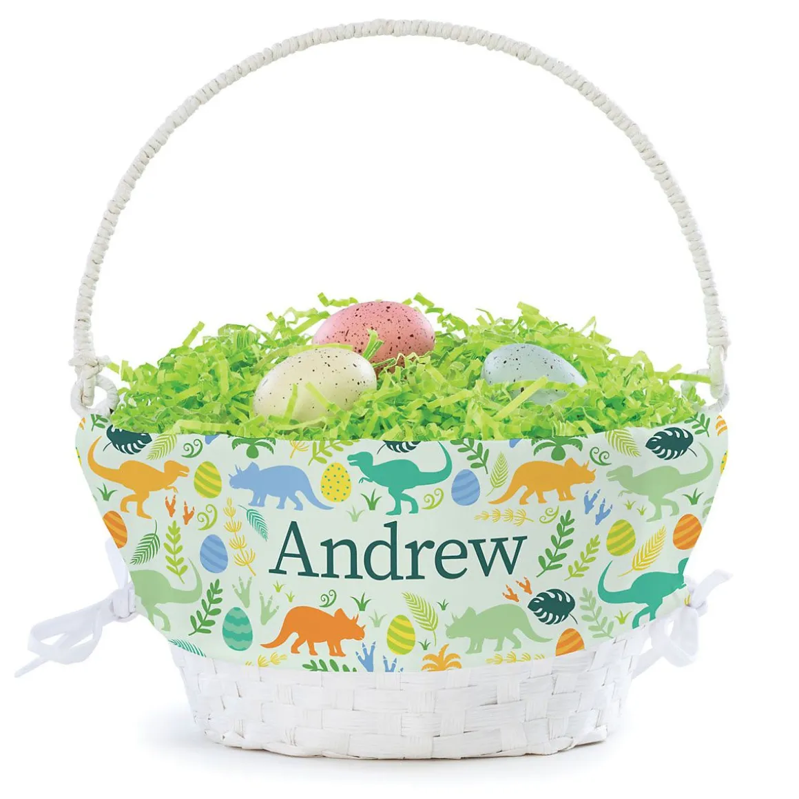 Dinosaur Easter Basket with Personalized Liner