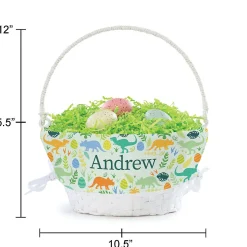 Dinosaur Easter Basket with Personalized Liner
