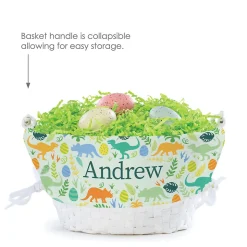 Dinosaur Easter Basket with Personalized Liner
