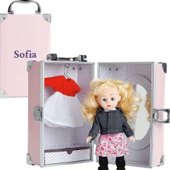 Doll with 8 Outfits and Personalized Pink Trunk