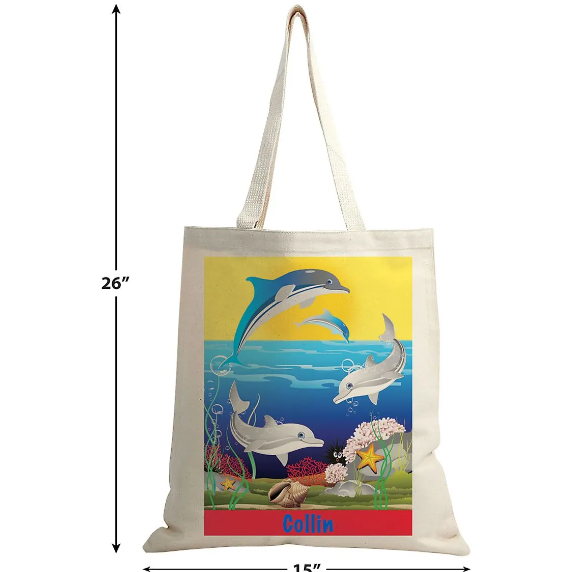 Dolphin Personalized Canvas Tote